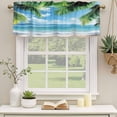 thumbnail image 3 of Beach Ocean Waves Valances for Windows, Summer Tropical Palm Tree Leaves Light Filtering Kitchen Curtains, Rod Pocket Window Valance Curtains for Living Room Bedroom, 60" W x 18" L, 2 Panels, 3 of 9