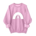 thumbnail image 2 of qolati Womens Sweathirts Breast Cancer Awareness Fleece Pullover Blouses Pink Ribbon Graphic Breast Cancer Survivor Long Sleeve Shirts Tops Pink S, 2 of 4