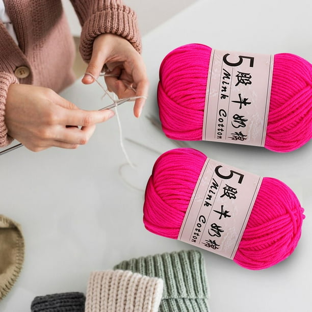 Hilo de crochet de algodón de leche de 5 hebras | Hilo de tejer DIY de 50 g y 325 m para suéteres de bebé, muñecas, gorros y bufandas | Ovillo de lana acrílica suave para manualidades