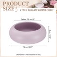 thumbnail image 2 of Uxcell 2Pcs Soporte para Velas Tea Light de Piedra, Soporte para Velas Tealight de 1.2" de Altura Hecho a Mano, Decoración Cerámica Calmante para Centro de Mesa de Boda, Púrpura Claro, 2 of 6