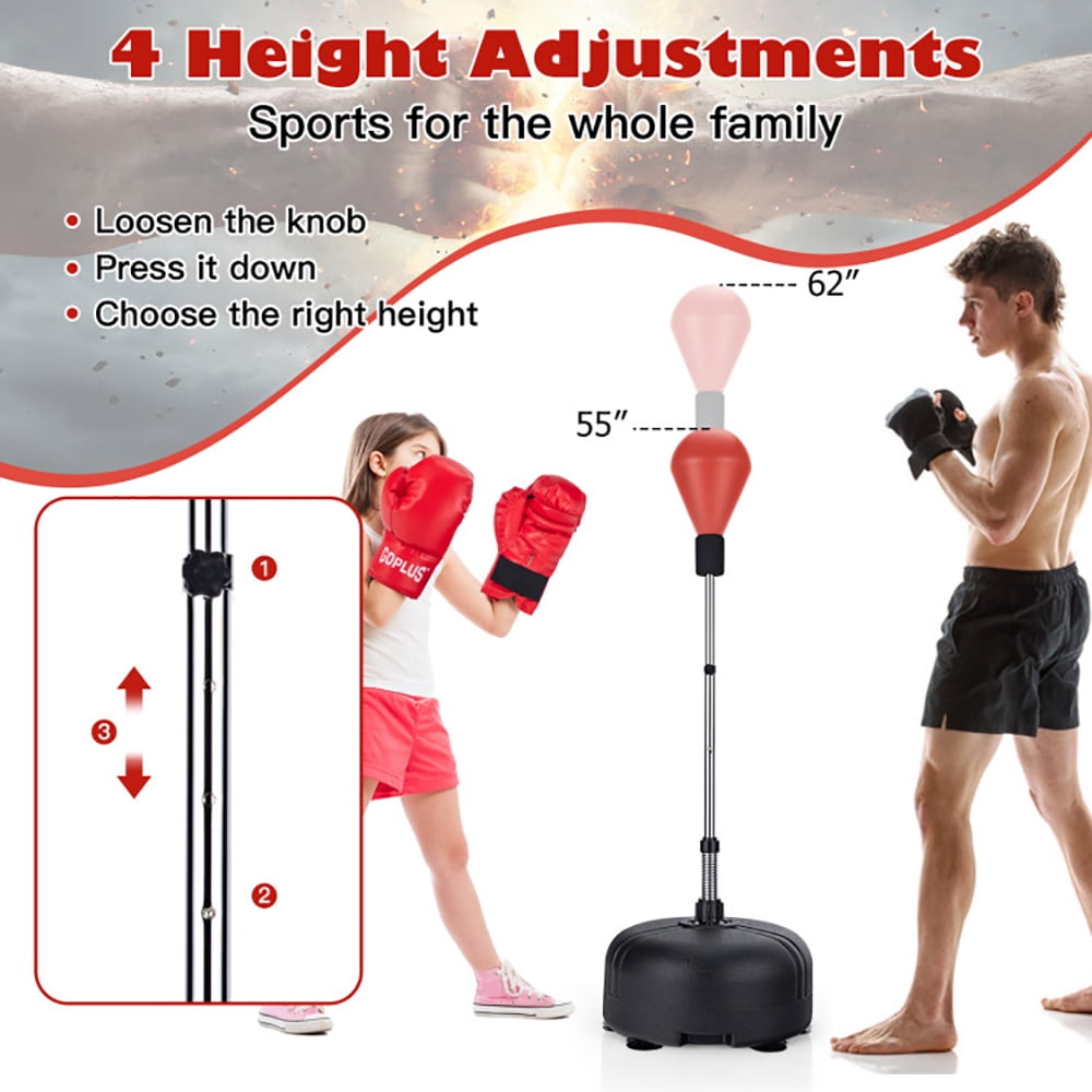 Resenkos Prorobust Punching Bag, Boxing Bag,Sandbag,Adjustable Freestanding Punching Bag with Boxing Gloves-Red