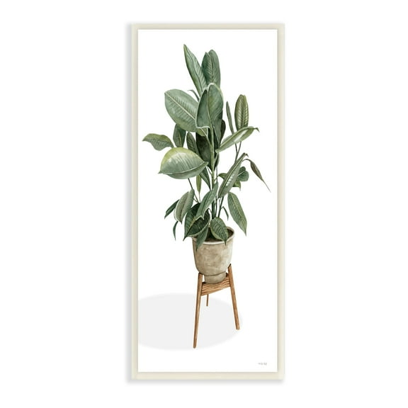 Stupell Industries Lush Green Potted House Plant Round Leaves Painting Unframed Art Print Wall Art, Design by Cindy Jacobs