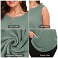 thumbnail image 3 of SWQZVT Summer Tops for Women Plus Size Casual Tank Tops Crewneck Waffle Sleeveless T Shirts Loose Tunic Tops, 3 of 8