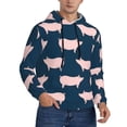 thumbnail image 2 of Naloa Pig 1 Men's Casual Hooded Collar Drawstring Hoodies Pullover Sweatshirts Casual Long Sleeve Shirts-4X-Large, 2 of 7