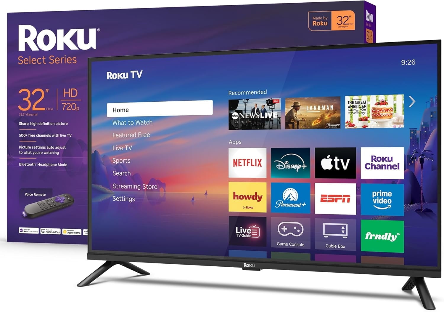 Restored Roku Smart TV 2026 – 32-Inch Select Series, 720p HD TV – Roku TV with Voice Remote