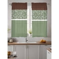 thumbnail image 2 of Sage Green Brown Flowers Curtains 45 Inch Length,Sheer Curtains for Bedroom Living Room Window Classic Botanical Art Elegant Rod Pocket Drapes Kitchen Curtains Small Half Window 52"x45" 2 Panels, 2 of 6