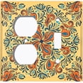 thumbnail image 4 of Metal Light Switch Plate Cover Yellow Orange Mandala Flower Tile Pattern TIL038, 4 of 13