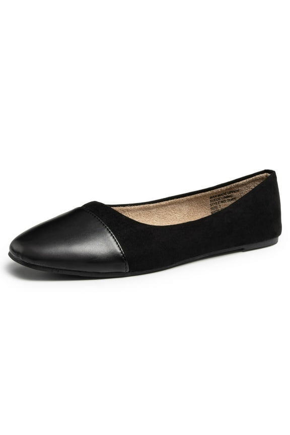 Tory Womens Square Toe Ballet Flats Cap Toe Slip On Comfort Shoes