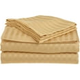 thumbnail image 5 of 1200 Thread Count 100% Egyptian Cotton 4-Piece Bed Sheet Set (1 Flat, 1 Fitted Sheet, 2 Pillow Covers) 27 Inches Deep Pocket Size Stripe Pattern, 5 of 5