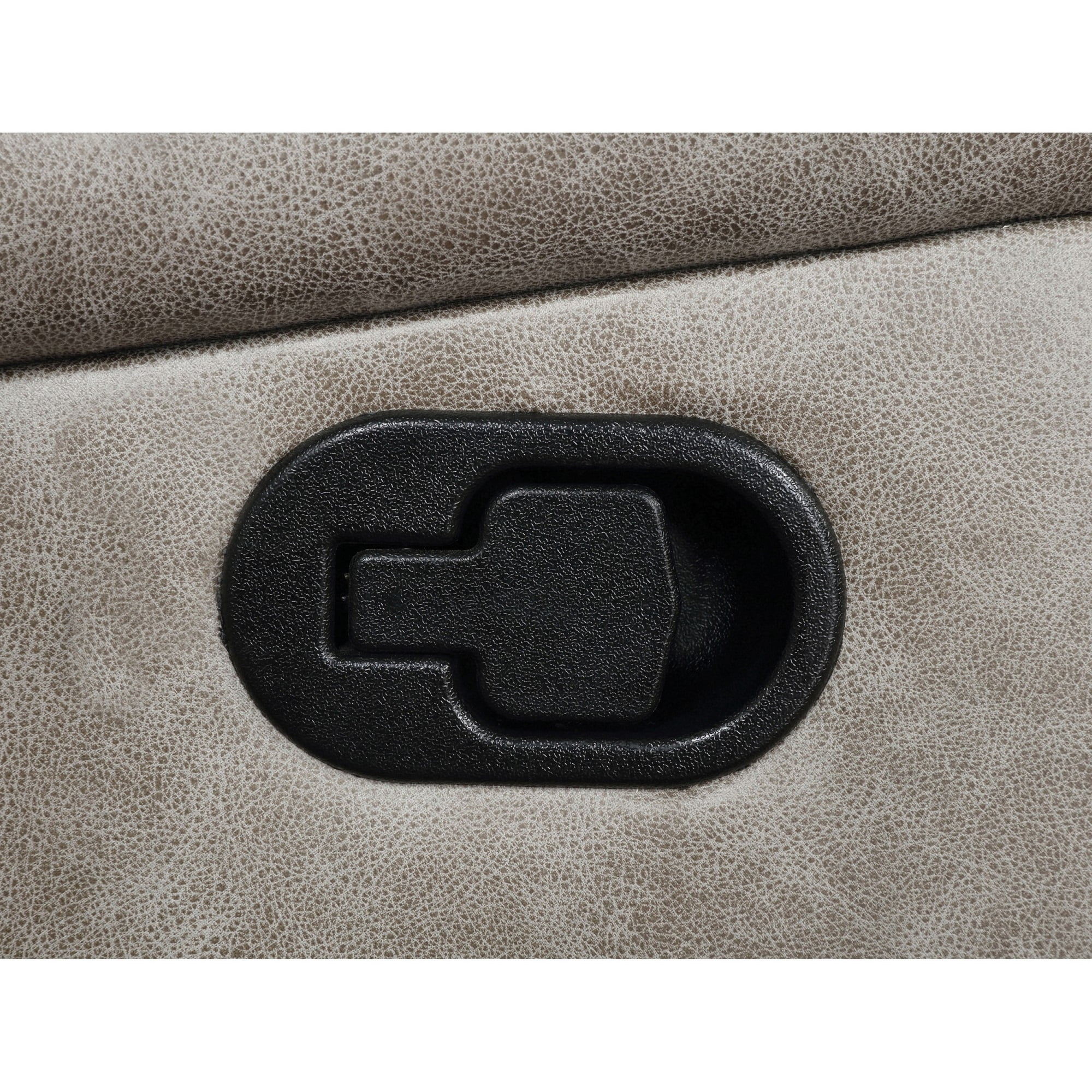 Jake 41 Inch Gliding Manual Recliner, Pillowtop, Taupe Brown Faux Leather