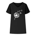 thumbnail image 4 of Ankola Womens Summer Tops 2024 Cotton Linen Plus Size V Neck Floral Ptinted Blouse Tops Casual Short Sleeve Oversized Tshirt, 4 of 4