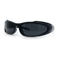 thumbnail image 5 of Mens Classic 90s Oval Cropped Bottom Wrap Around Sport Plastic Sunglasses Shiny Black - Black, 5 of 8