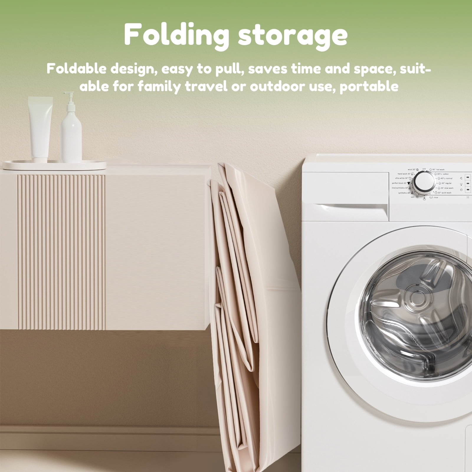 LINFANG PVC Foldable Baby Bath for Kid Pet Space Saving Toddler Infant Bathtub Sturdy Baby Tub for Newborn Home Laundry Use