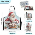 thumbnail image 3 of Cute Santa Baking Christmas Apron Set with Oven Mitts Pot Holders Set of 5 Kitchen Stuff Accessories, 3 of 6