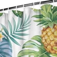 thumbnail image 4 of Palm Leaf and Exotic Flowers Shower Curtain 72x84 Inch Waterproof Bathroom Decor, Vibrant Botanical Print Polyester Fabric with Metal Grommets & 12 Hooks, 4 of 5