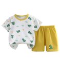 thumbnail image 3 of Ahuyic Kids' Summer Ice-Feel Short Sleeve Set,Kids Breathable And Skin-Friendly Outfit,Summer Girls And Boys' T-shirt Toddler Casual Pants Baby Clothes Short Sleeved Shorts Outfit, 3 of 4