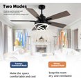 thumbnail image 6 of 52 Inch Chandelier Ceiling Fans with Lights Remote Control,6 Wind Speeds,3 Lighting Colors Optional,DC Motor,DIY Rings LED,Farmhouse Ceiling Fan for Living Room/Dining Room/Bedroom/Kitchen, 6 of 18