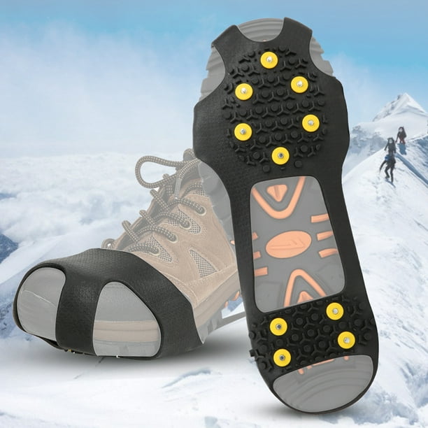 Acheter Couvre-chaussures antidérapant pour crampons de randonnée en plein  air, griffe d'escalade, chaîne à ongles pour raquettes à neige, 10 dents