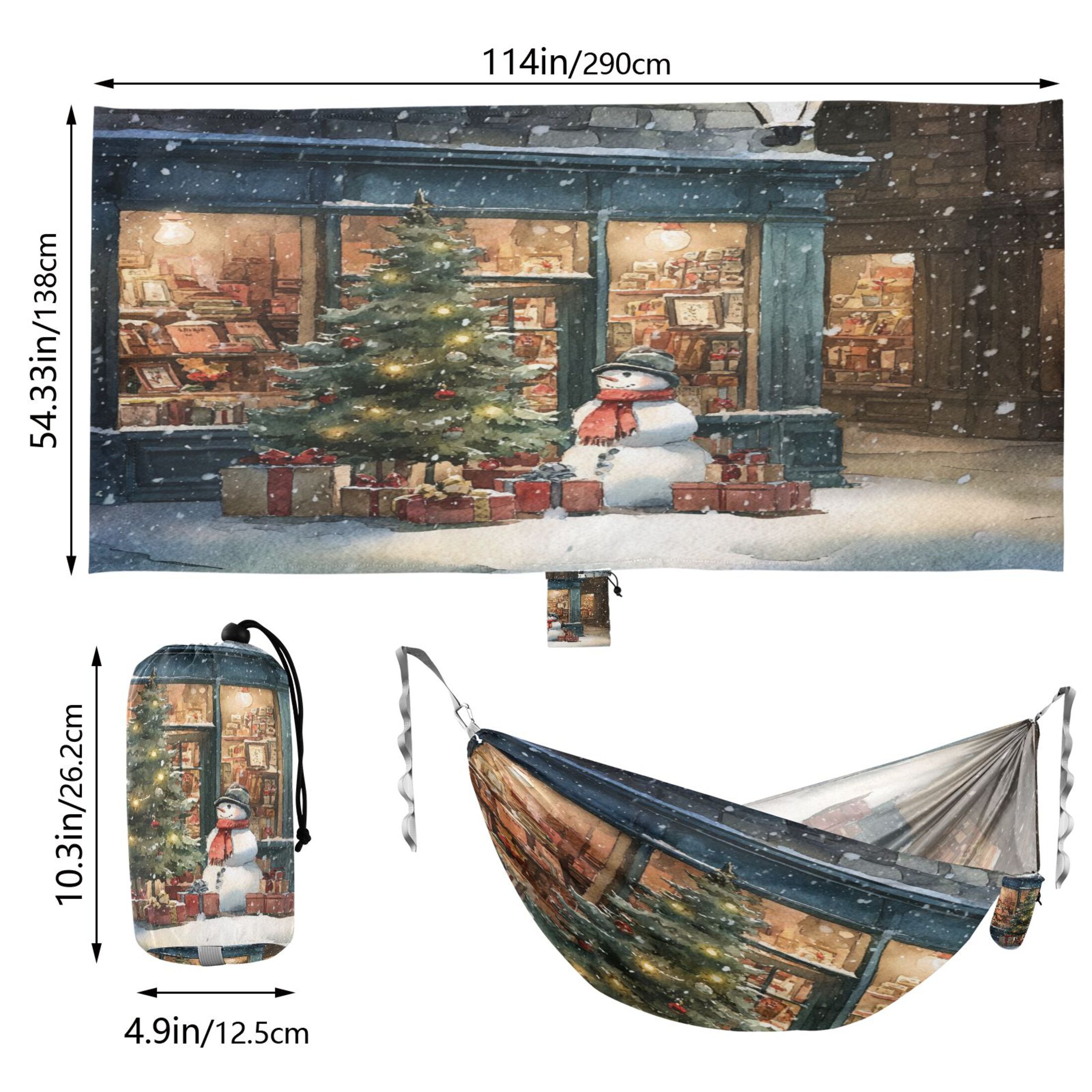 Hammock Camping Hammock Nylon Portable Hammock Travel Camping Hammock Christmas Street Scene