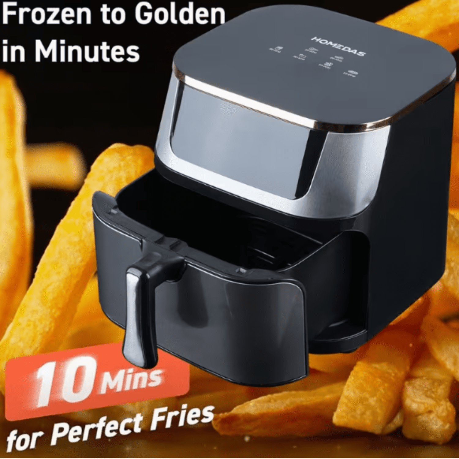 6 in 1 Air Fryer 10 Qt Capacity, Compact Countertop, 400F Air Crisp