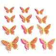thumbnail image 1 of Decoración de pared de mariposas 3D, 24 piezas, 4 estilos, 3 tamaños, decoraciones de cumpleaños de mariposas y decoraciones de fiesta de mariposas, 1 of 6