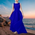 thumbnail image 5 of XXWXYD Girls Satin Slim Floor-Length Dress Sleeveless Elegant Swing Hem Part𝗒 Gown Solid Color Piano Performance Dress Irregular Neckline, 5 of 6