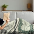 thumbnail image 3 of Money Soft Flannel Fleece Throw Blanket, Dollar Bill Buck Design American Federal Reserve Note Pattern Wealth, Cozy Plush for Indoor and Outdoor Use, 70" x 90", Pale Green Grey, by Ambesonne, 3 of 5