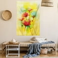 thumbnail image 2 of Watercolor Flower Home Decor Tapestry, Poppy Flowers Motif in Tones Spring Inspired Modern Picture, Wall Hanging for Bedroom Living Room Dorm Decor, 60W X 80L Inches, Yellow Red, by Ambesonne, 2 of 5