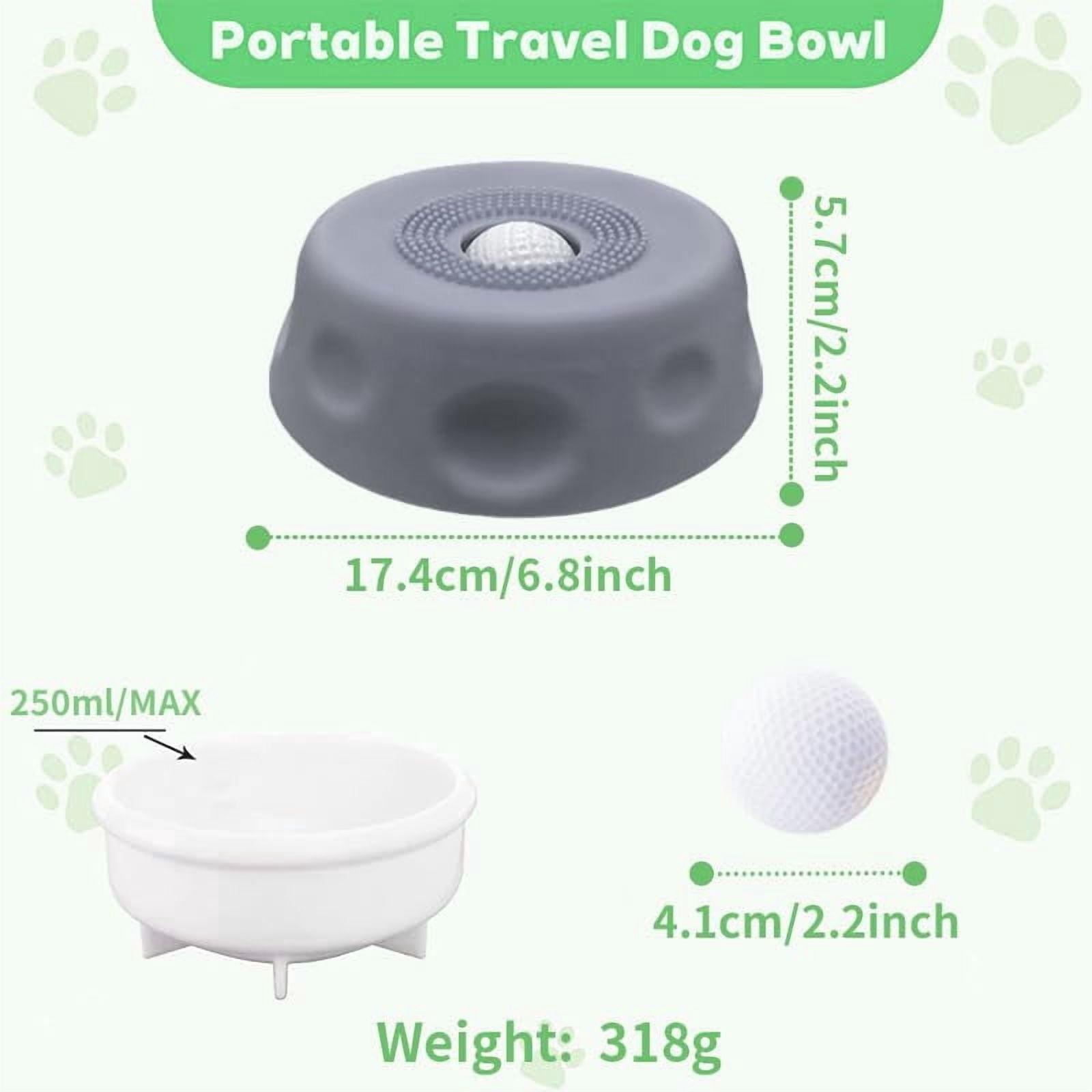 Slow Feeder Dog Lick Bowl with Rolling Ball – Anti-Slip Silicone Puzzle Feeder for Liquid Treats, Bone Broth, Yogurt, Wet Food – Anxiety Relief Enrichment Toy for Large Medium Small Dogs Cats(Grey)