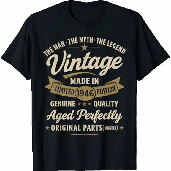 80th Birthday Gift Vintage 1946 Men Funny 80 Years Old 1946 T-Shirt