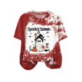 thumbnail image 5 of zaveiop Halloween Short Sleeve for Women Cute Halloween Spooky Season Graphic Printed Shirts Casual Holiday Graphic T-Shirts (Z1-Wine, XL), 5 of 5
