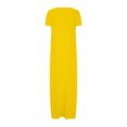 thumbnail image 6 of Meichang Womens Summer Maxi Dresses Plus Size Short Sleeve Scoop Neck Long Dress Casual Solid Loose Fit Tshirt Dresses Swing Beach Sundress, 6 of 7