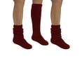 thumbnail image 2 of Burgundy All Cotton 3 Pack Extra Heavy Slouch Socks Made In USA, 2 of 2
