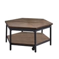 thumbnail image 4 of Steve Silver Co. Ultimo Hexagon Lift-Top Cocktail Table with Casters and Stylish Lower Shelf, Mocha Chocolate, 4 of 8