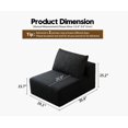 thumbnail image 2 of 37" Ottoman Seat, Corduroy Upholstered Deep Seat, Comfy Cloud Couch with Movable, DIY Combination, Plush Corduroy(Ottoman,Black), 2 of 5