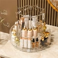 thumbnail image 2 of 2 Tier Turntable Makeup Organizer Clear Plastic Cosmetic Rack Storage Makeup Organizers For Table Pantry Shelf Vanity, 2 of 6
