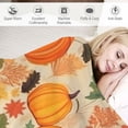 thumbnail image 3 of Nawypu Pumpkin and Autumn Maple Falling Leaves Throw Blanket Super Soft Lightweight Fall Leaf Thanksgiving Day Flannel Blanket for Sofa Couch Bed,Ultra Warm Cozy Blankets for All Seasons, 3 of 6
