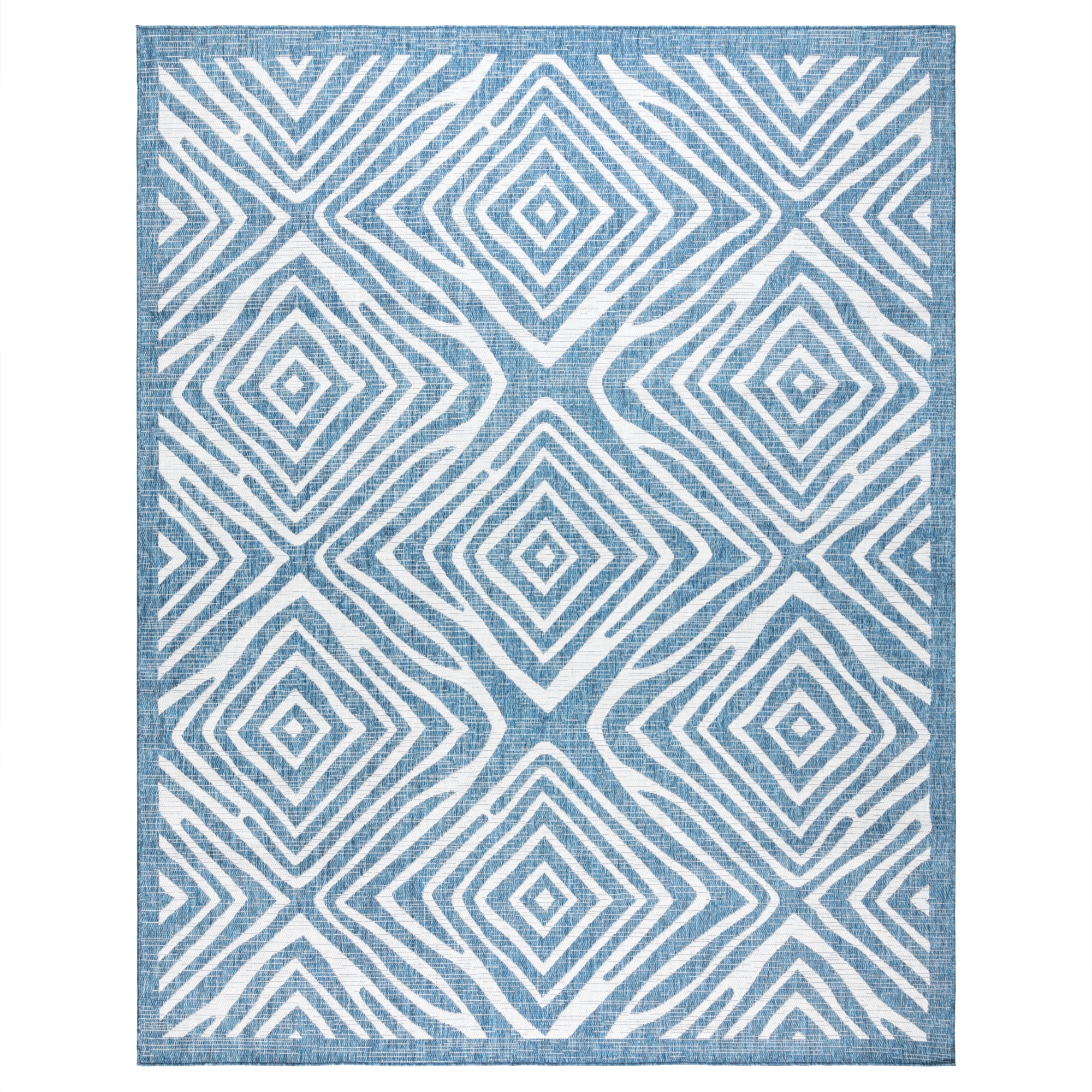 Savara Kaya Indoor/ Outdoor Polypropylene Navy Flat Weave Area Rug, 5x8