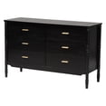 thumbnail image 4 of Baxton Studio Marisela 4 Piece Black Bedroom Set Rattan Headboard Queen, 4 of 6
