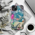thumbnail image 6 of Fantasy Ocean & Floral Phone Case for iPhone 17 16 15 14 13 12 11 Pro Max Mini Plus, Octopus Moon Nautical Art Phone Cover, 6 of 6
