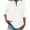 White, variant on Ltctricy Women's 3/4 Sleeve Tops V Neck Half Button Solid Color Business Casual Work Shirts Loose Tunic Blouses