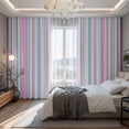 thumbnail image 2 of Colorful Striped Blackout Curtains for Bedroom/Living Room, Pinch Pleated Black Out Curtains, Pink Blue Yellow Abstract Vertical Lines Room Darkening Window Drapes with Hooks 2 Panels, 59"x70", 2 of 8