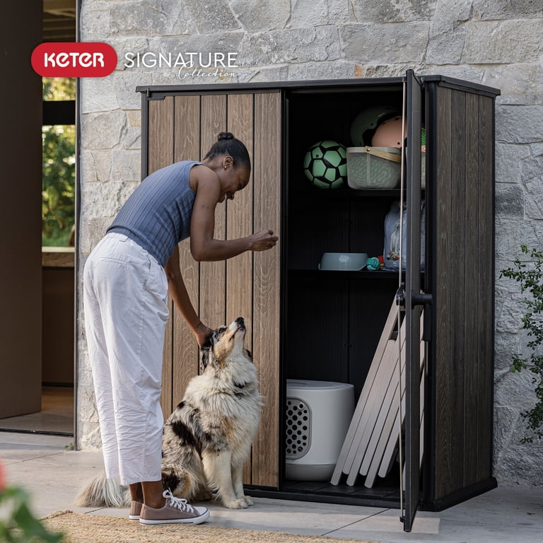 Keter Signature Vertical Durable Resin Outdoor Storage Shed With