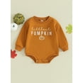 thumbnail image 3 of Musuos Baby Halloween Rompers 6 12 18 24Months Letter Print Long Sleeve Round Neck Bodysuit Infant Loose Fit Jumpsuits for Boys Girls, 3 of 10