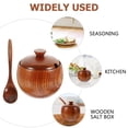 thumbnail image 2 of YOPTOP Sugar Bowl with Lid and Spoon Food Containers Lids Wood Carving Spice Jar Solid,none,none, 2 of 6