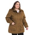 thumbnail image 4 of Soularge Women's Plus Size Winter Coat Quilted Windproof Jacket Hooded Parka Coffee 6X, 4 of 10