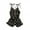 Noir, variante sur TheFound Combinaison pour Filles avec Ceinture, Barboteuse à Pois, Combinaison à Bretelles à Volants