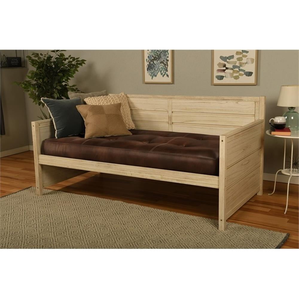 Pemberly Row Twin-size Fabric Daybed Mattress in Java Brown-Frame Not Included