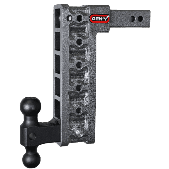 GEN-Y GH-516 MEGA-DUTY Adjustable 12.5" Drop Hitch with GH-051 Dual-Ball for 2" Receiver - 16,000 LB Towing Capacity - 2,000 LB Tongue Weight
