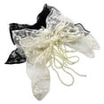 thumbnail image 1 of Sovenny 3 Piezas Pasadores para el Cabello con Cadena de Perlas y Lazo de Encaje Bordado de Flores Pasadores para el Cabello Antideslizantes para Mujeres y niñas (Blanco Beige Negro), 1 of 5